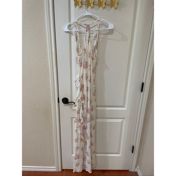 Free People Ruffle trim floral maxi dress size small - Picture 10 of 11